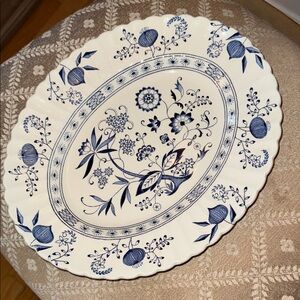 Blue Nordic Oval Ironstone Serving Tray